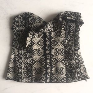 Anna Sui Anthropologie Ruffled Patterned Corset